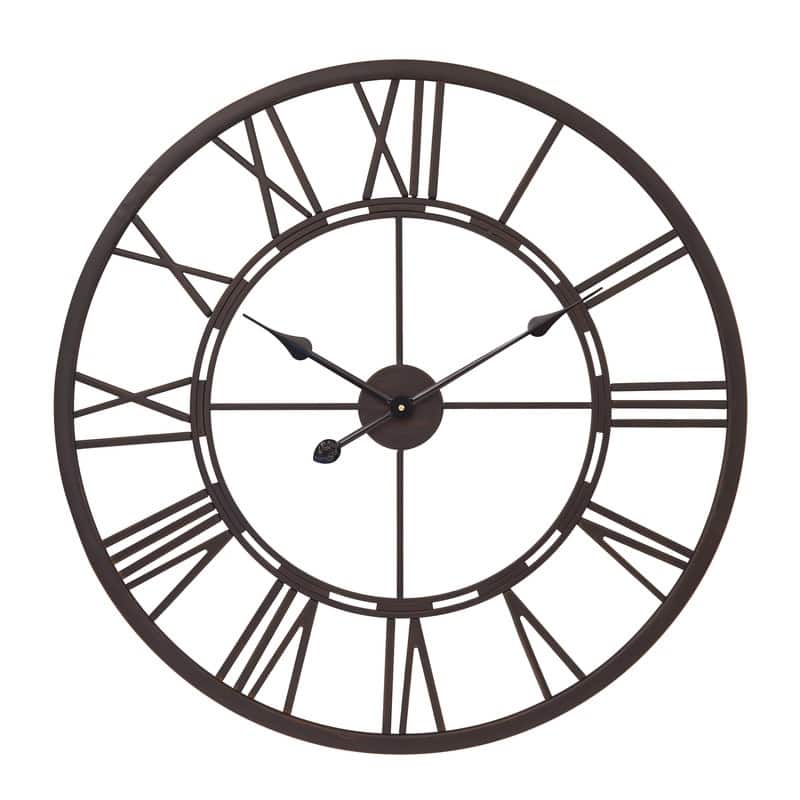 UTOPIA ALLEY Oversized Roman Round Wall Clock, Large Wall Clock, Big Clocks for Living Room Decor, 27 inch Diameter