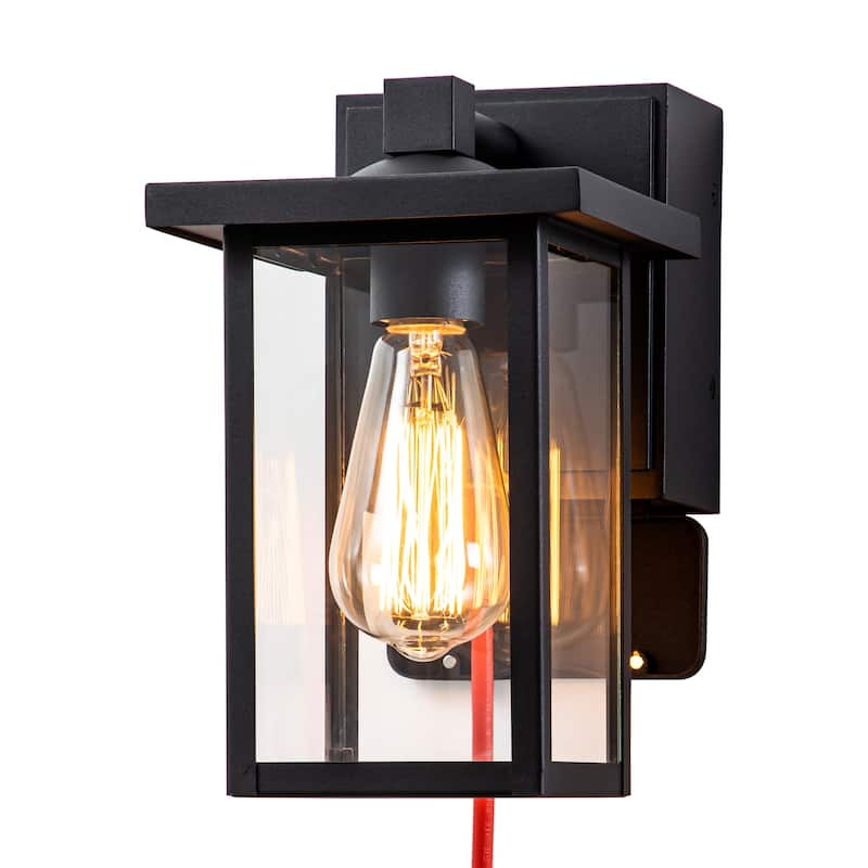 Outdoor Wall Lantern with GFCI Outlet - 1 PACK