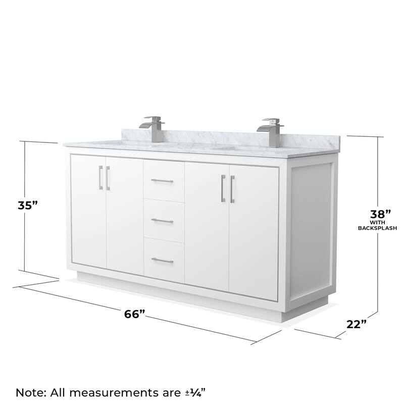 Wyndham Collection WCF1111-66D-NAT-MXX Icon 66" Free Standing Double