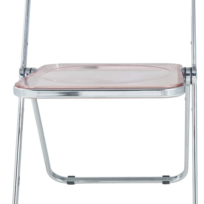 LeisureMod Lawrence Acrylic Folding Dining Chairs and Dining Table Set