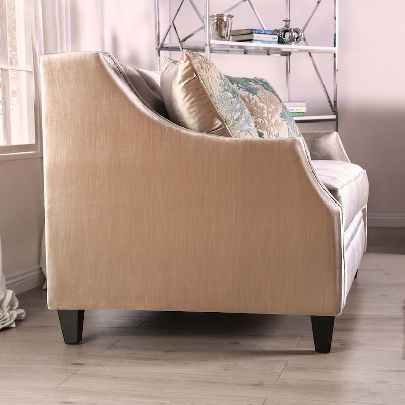 Vynn Transitional Chenille Sloped Arms 2-Piece Living Room Set by Furniture of America