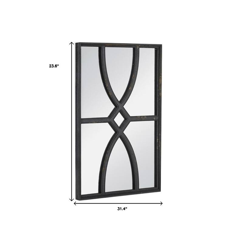 HomeRoots Set of Two Black Wood Framed Accent Mirror - 31.4' X '23.6' X '1.2