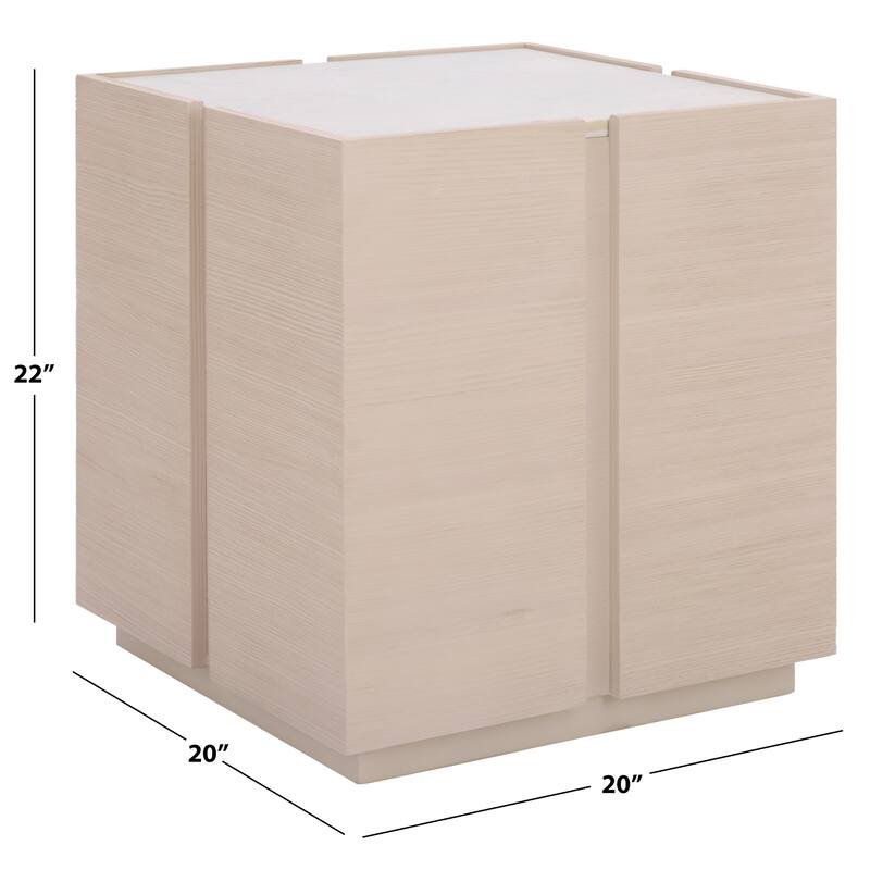 SAFAVIEH Couture Alanabella Marble Square Accent Table - 20"W x 20"D x 22"H