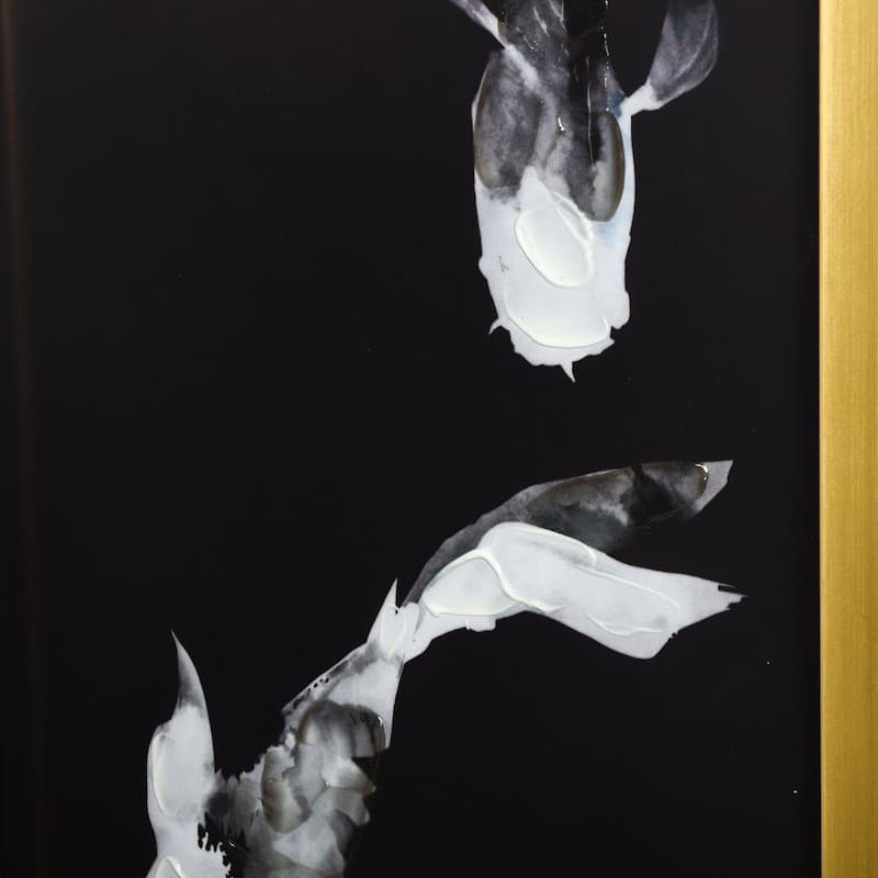 Koi Fish - Set of Two Printed Wall Art with Hand Painted Accents - Gold Frame