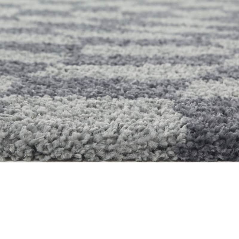 Luther Abstract Checkered Modern Shag Area Rug
