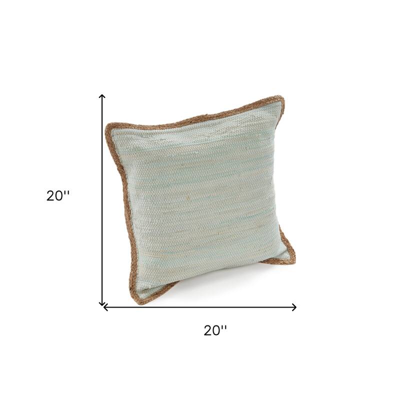 HomeRoots Set of Two 20" Gray And Natural Cotton And Jute Throw Pillows