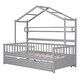 Gray-Twin Size House Bed for Kids, Toddlers Parents Montessori Floor ...