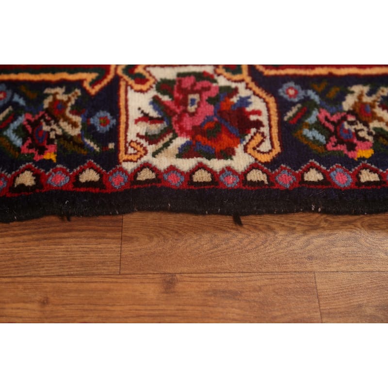 Hand Knotted Oriental 100% Wool Carpet Traditional Medallion Red Bakhtiari Area Rug - 4' 10'' X 3' 8''