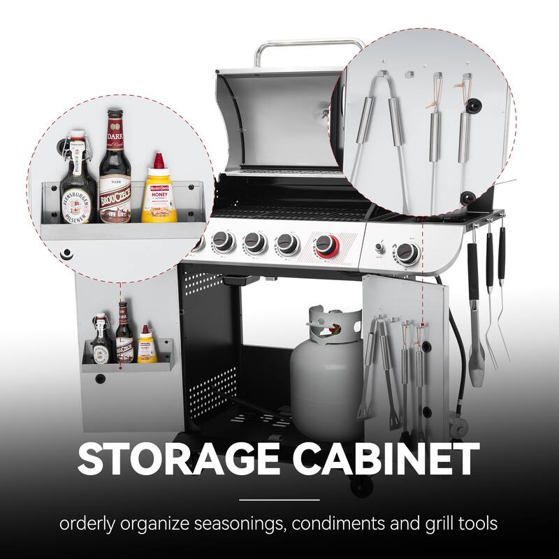 Royal Gourmet 5-Burner Gas Grill with Sear Burner and Side Burner