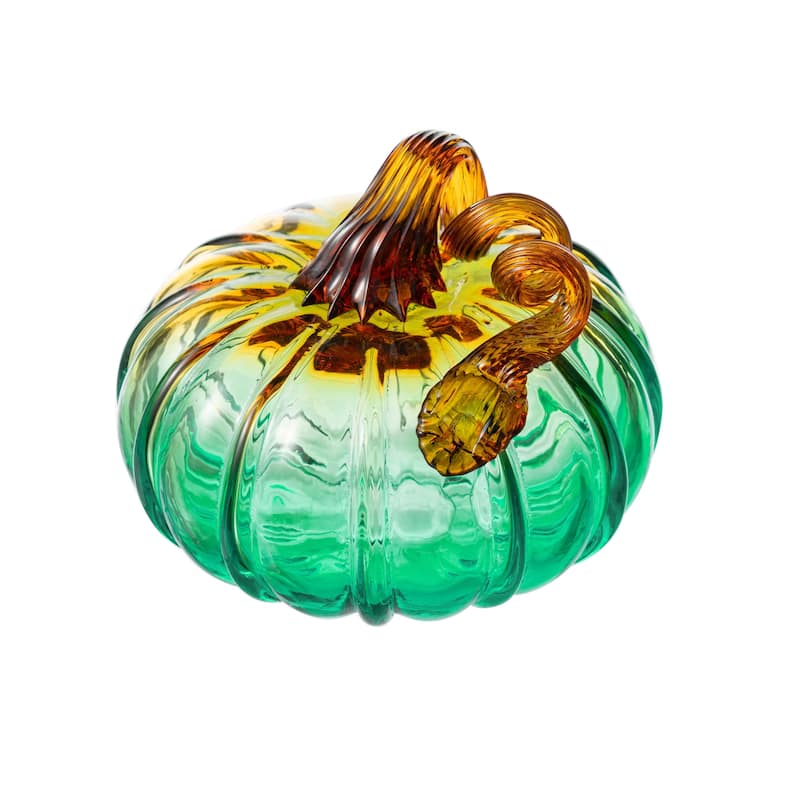 Glitzhome Fall Harvest Handblown Glass Pumpkins Set Thanksgiving Table Centerpieces
