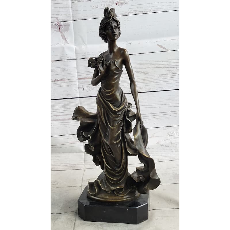 1920S Flapper Girl Dancer Bronze Fashion Model Sculpture Statue Decor By Patoue
