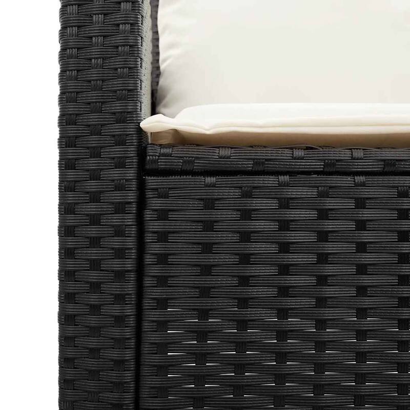 vidaXL Patio Sofa with Cushions Outdoor Seating Sectional Sofa Poly Rattan