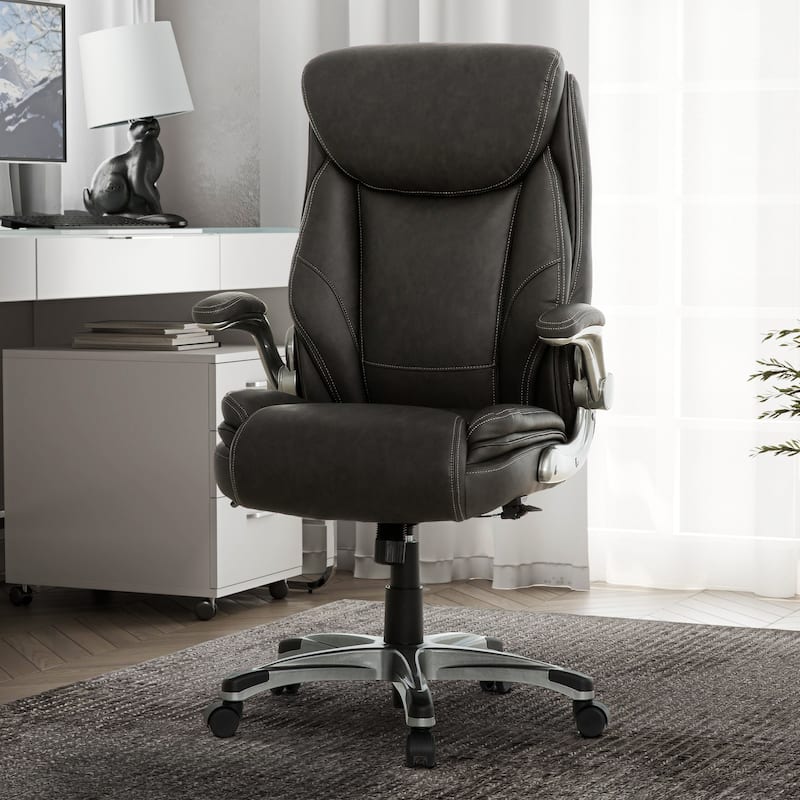 Sealy® Ryder Bonded Leather Swivel Executive Office Chair with Arms