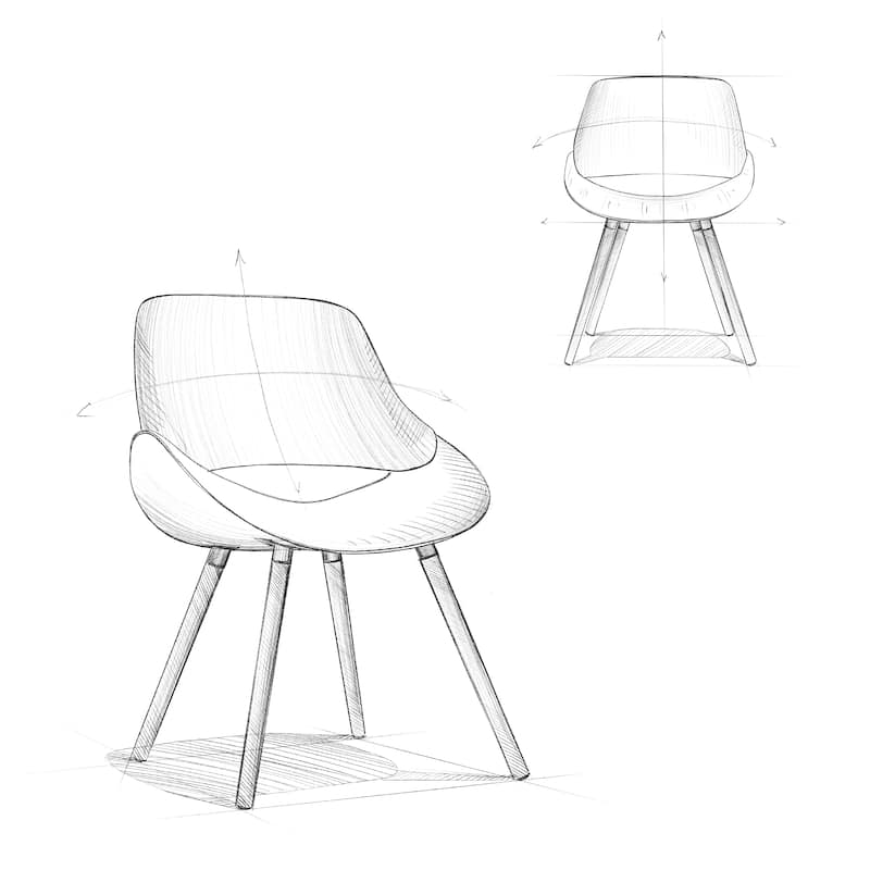 WYNDENHALL Malone Mid Century Modern Bentwood Dining Chair with Light Wood in Polyester linen - 22.8" D x 20.9" W x 30.9"H