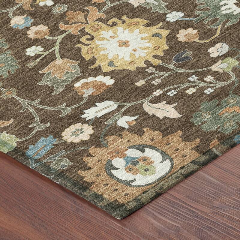 Machine Washable Indoor/ Outdoor Traditional Marci Chantille Rug