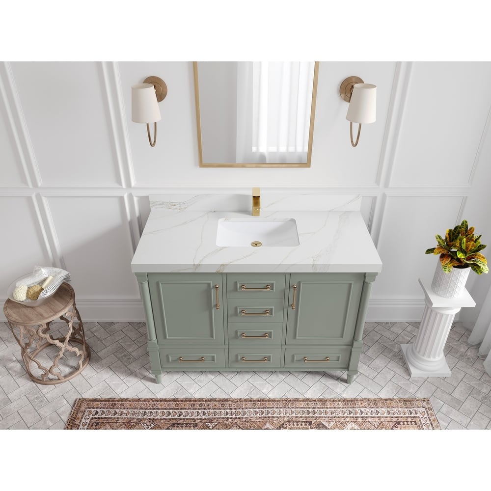 Willow Collections 48 in. W x 22 in. D Aberdeen Single Bowl Sink Bathroom Vanity with Countertop