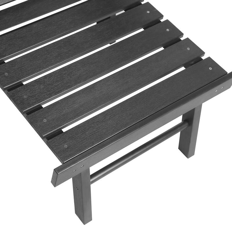Hurley Folding Poly Plastic Adirondack Chair with Pull-out Ottoman