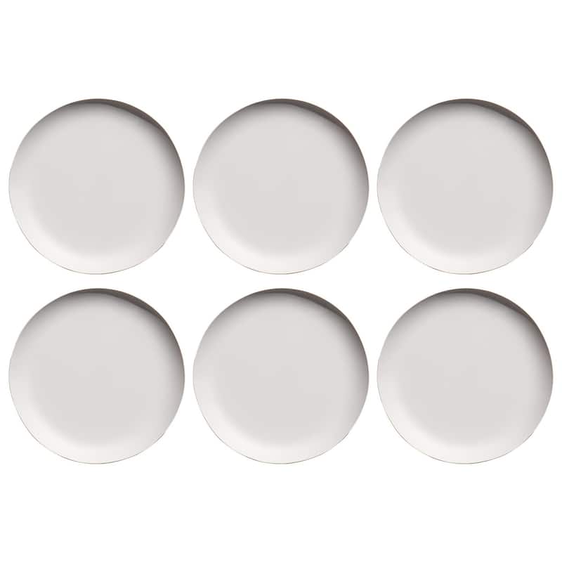 Abode Homewares by TarHong natureone Craft Coupe Dinner Plate, 10.4", Soft White, Matte Finish, Set of 6