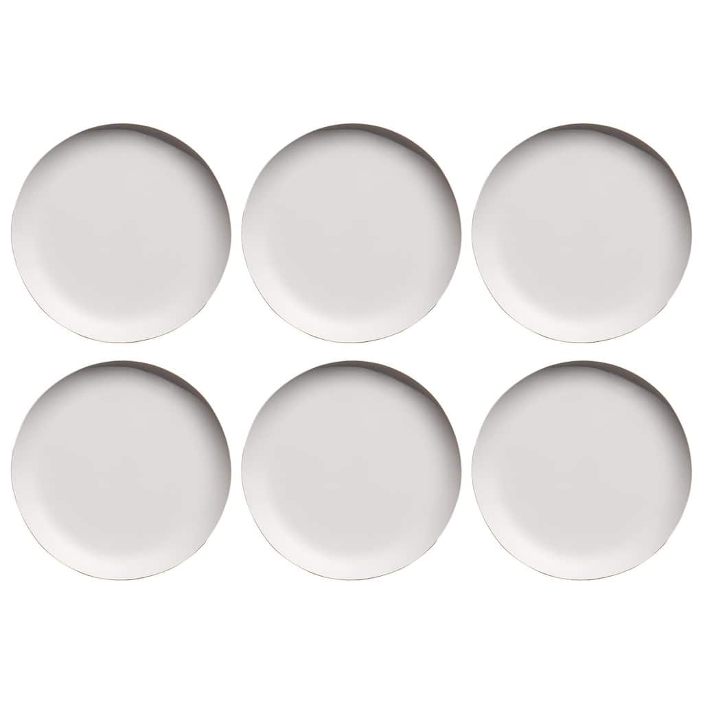 Abode Homewares by TarHong natureone Craft Coupe Dinner Plate, 10.4", Soft White, Matte Finish, Set of 6