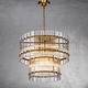 preview thumbnail 1 of 1, 10-Light Modern And Contemporary Classic Handmade Glass Two-Tier Round Chandelier 22"
