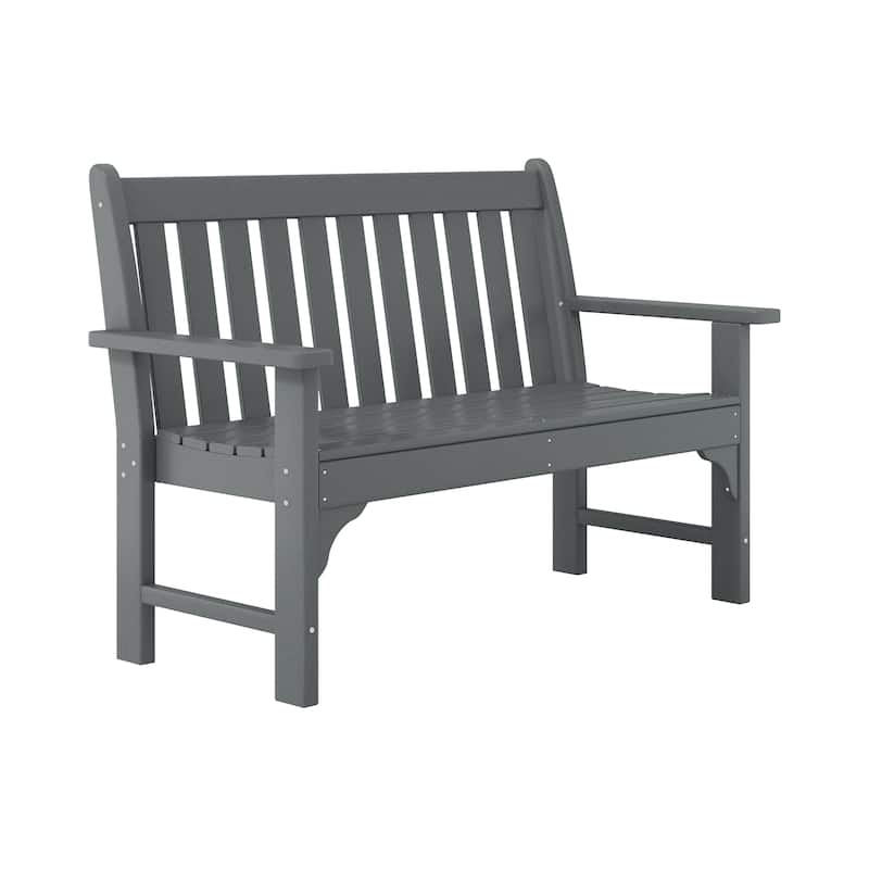 Polytrends Laguna Outdoor Patio 4-Piece Garden Chair and Porch Bench Conversation Set