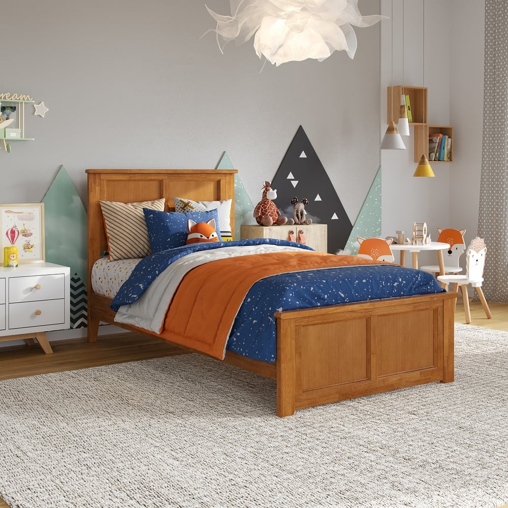 Charlotte Solid Wood Low Profile Platform Bed with Matching Footboard