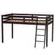 preview thumbnail 10 of 57, Espresso Wood Junior Loft Bed with Stairs for Adults, Kids and Young Teens