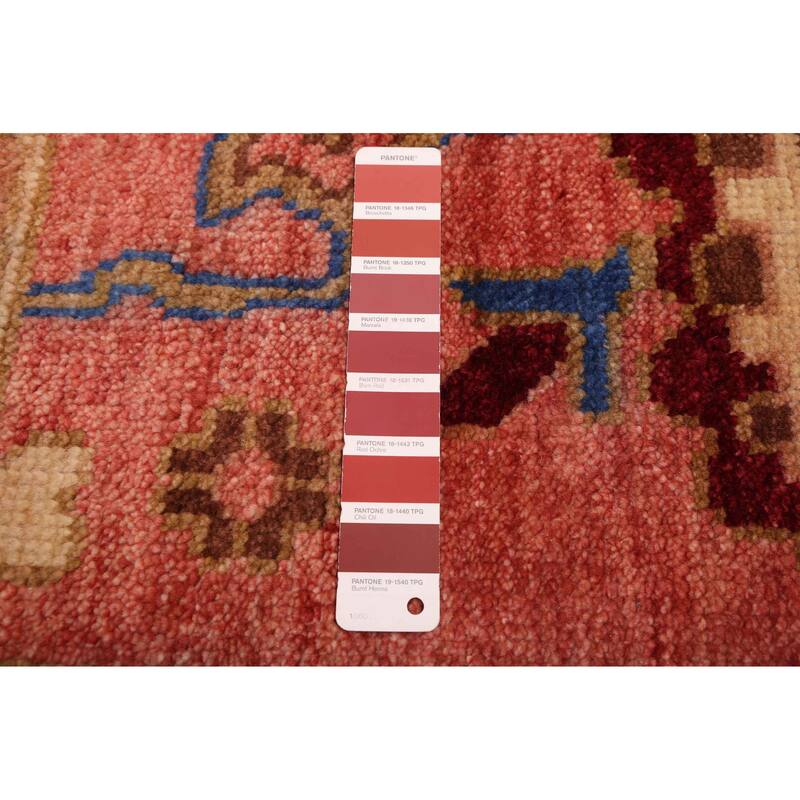 ECARPETGALLERY Hand-knotted Modern Oushak Light Red Wool Rug - 8'3 x 9'11