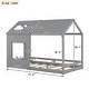 preview thumbnail 18 of 34, Modern Twin Pine House Bed with Roof, Window, Sturdy Construction