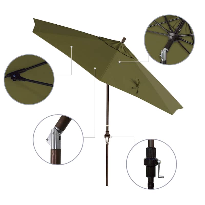 Okaloosa 9' Rd.Crank Lift Tilting, Aluminum Pole Fiberglass Rib Patio Umbrella Sunbrella Fabric by Havenside Home