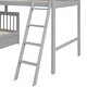 preview thumbnail 10 of 14, Gray Twin over Full Size Solid Wood L-Shaped Bunk Bed With 3 Drawers, Ladder and Staircase