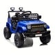 preview thumbnail 1 of 3, 12V Ride-On Truck Electric Vehicle with 4-Wheel Suspension, Battery Display, LED Lights and Music, Navy Blue Dark blue
