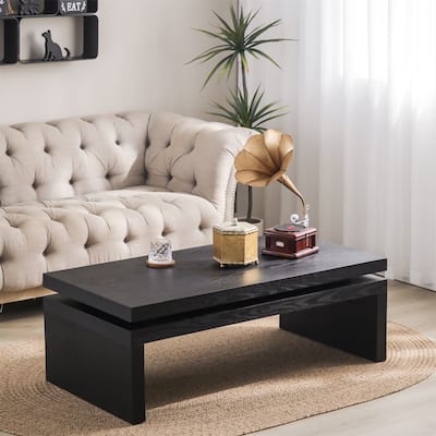 Modern Black Wooden Coffee Table