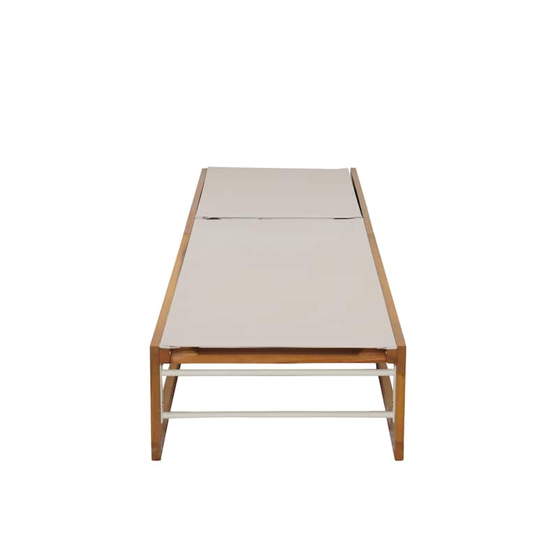 Emile Outdoor Mesh and Wood Chaise Lounge by Christopher Knight Home