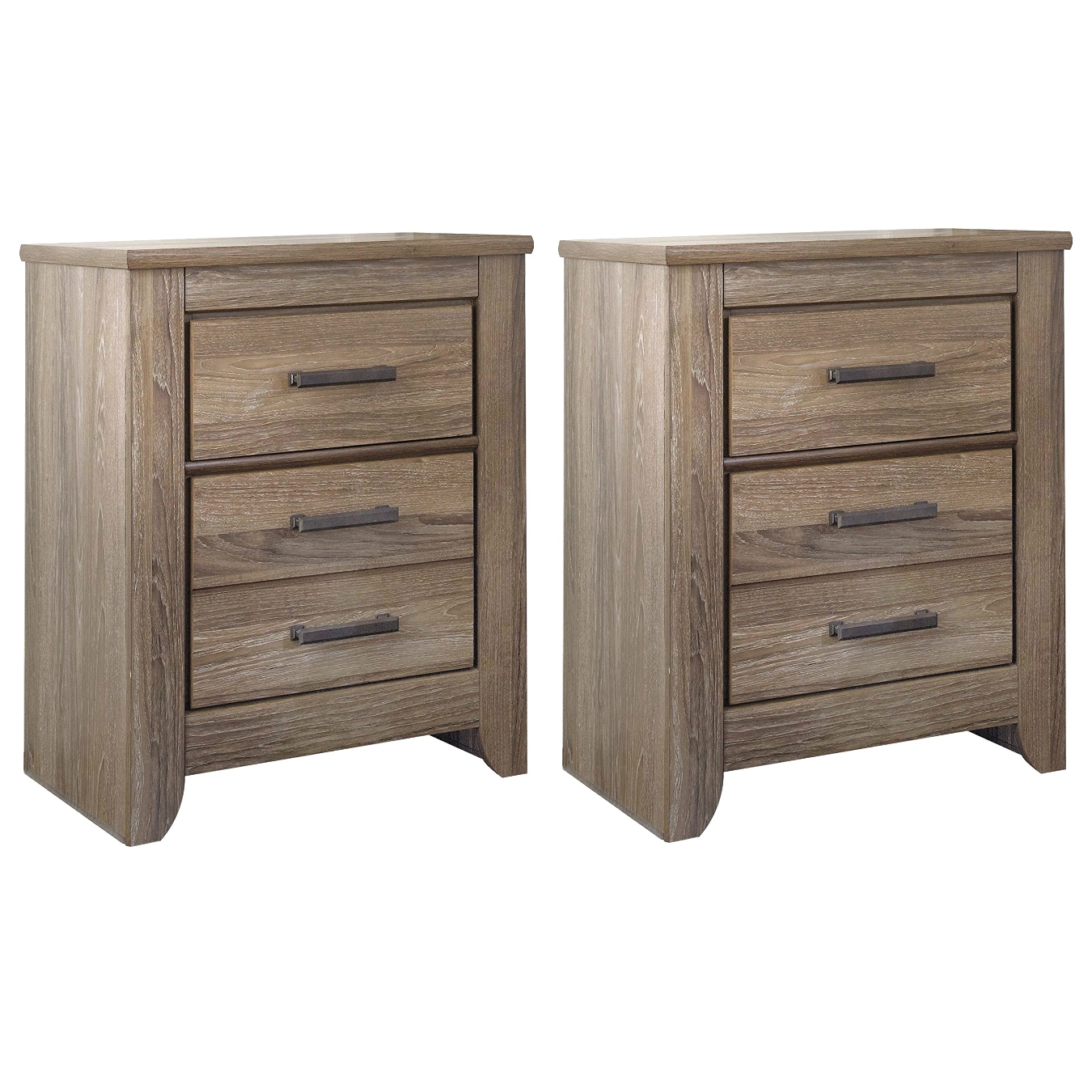 Shop Ashley Furniture B248 92 Zelen Two Drawer Night Stand W Vintage Finish 2 Pack Overstock 15652972