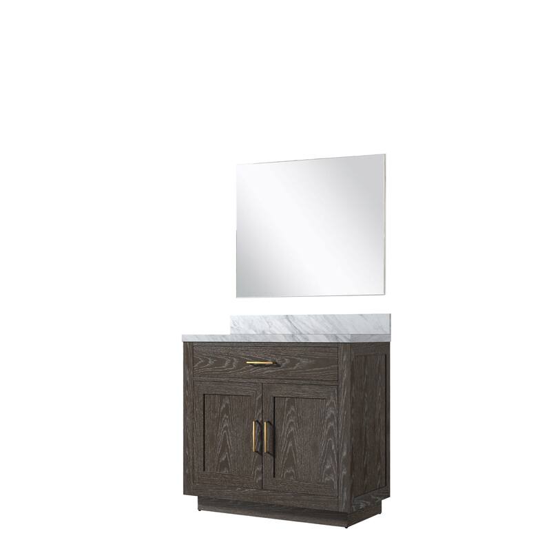 Abbey Bath Vanity with Carrara Marble Top, Sink and Mirror