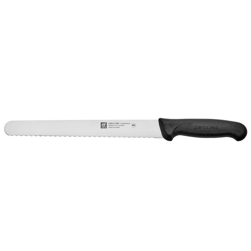 ZWILLING Commercial Straight Serrated Edge Slicing Knife - Black - 10-inch
