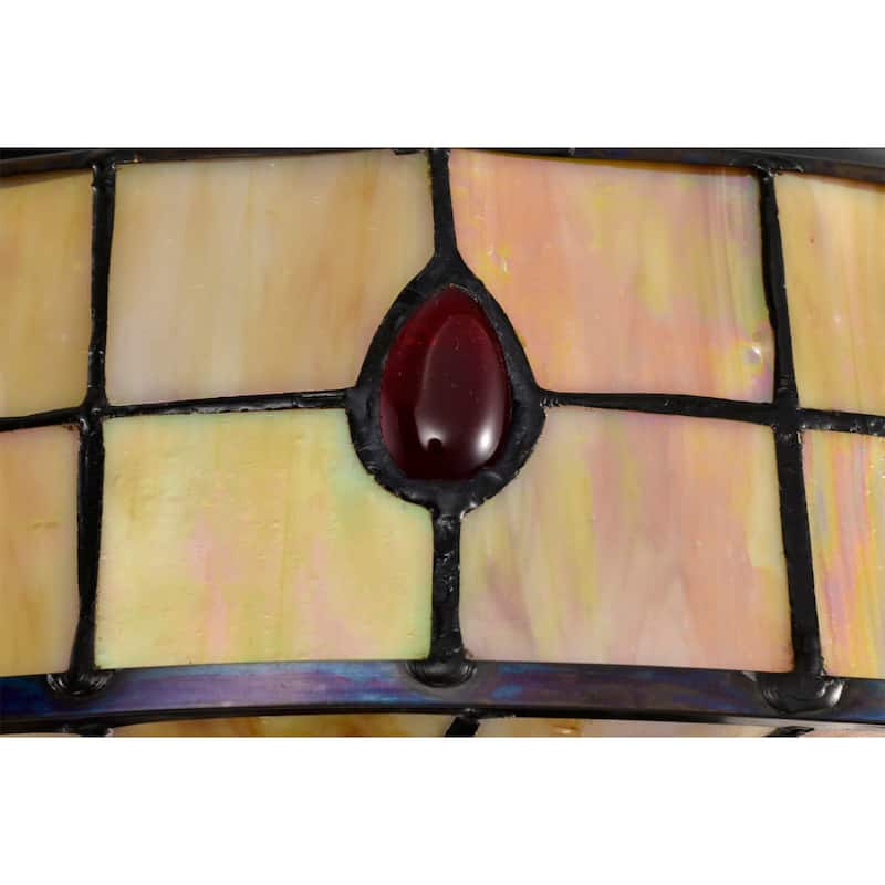 Brimsel Tiffany Style Stained Glass Flushmounted Ceiling Lamp
