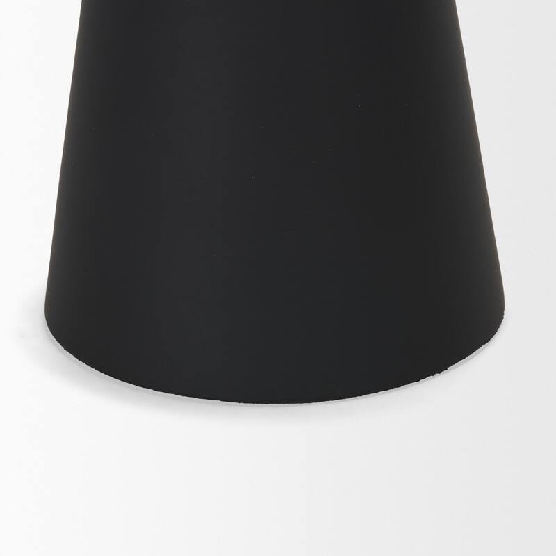 Odilia Large Smooth Matte Black Metal Geometric Pillar Candle Holder
