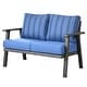 preview thumbnail 44 of 42, OVIOS Outdoor Steel Frame Bench Wicker Stripes Pattern Cushion Loveseat