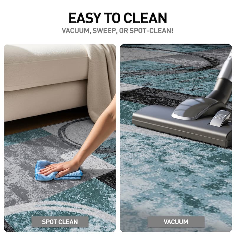 World Rug Gallery Abstract Polypropylene Machine-Made Circle Area Rug