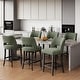 preview thumbnail 32 of 59, Upholstered Counter Height Bar Stools with wood legs for Kitchen Island Dining Room Set of 6 - Green