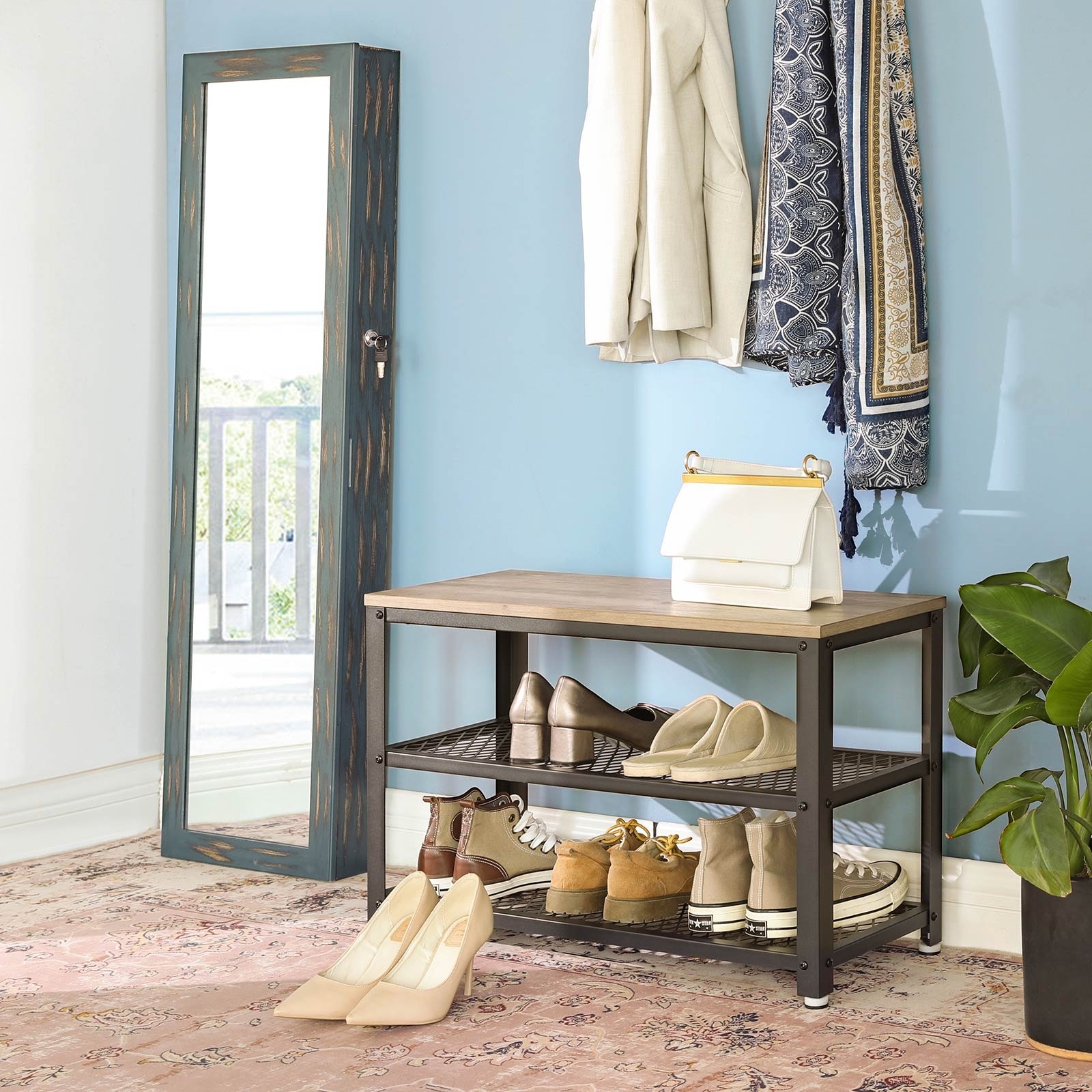 Bed bath and beyond shoe rack bench 2025