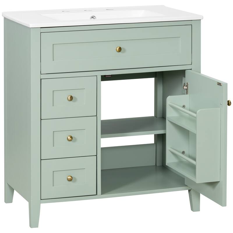 GDFStudio - Oliver Harrington Modern Freestanding Bathroom Vanity with Efficient Storage