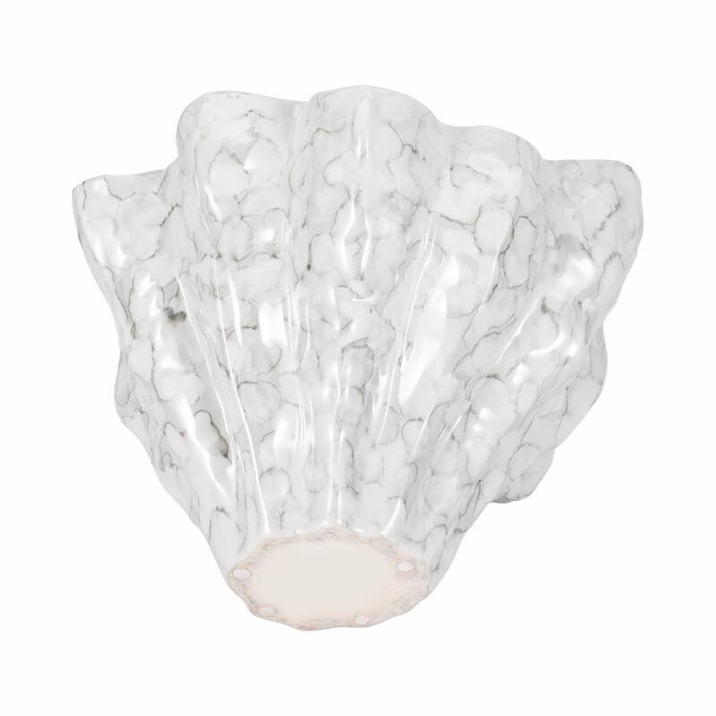 Artistic Abstract Decorative Bowl for Home Decor - 16", Ivory & Gray