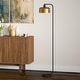 preview thumbnail 22 of 28, Cadmus Industrial Farmhouse Metal Floor Lamp Brass