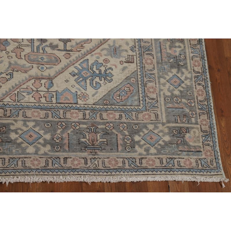 Geometric Tabriz Persian Area Rug Handmade Oriental Wool Carpet - 6'7"x 9'2"