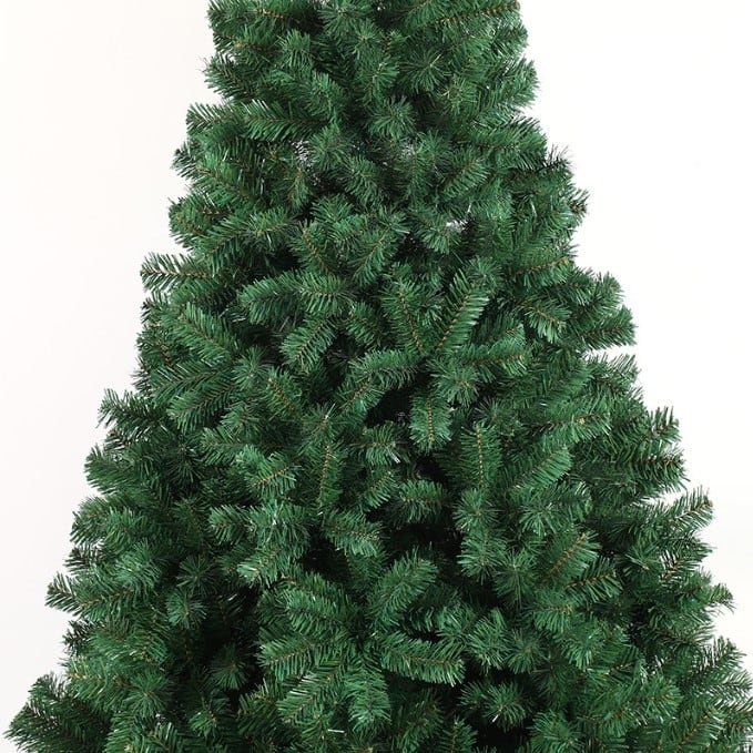 Spruce PVC Christmas Tree, 8ft Unlit Tree with Folding Metal Stand for Easy Setup, Premium Spruce Fake Trees, Foldable Base