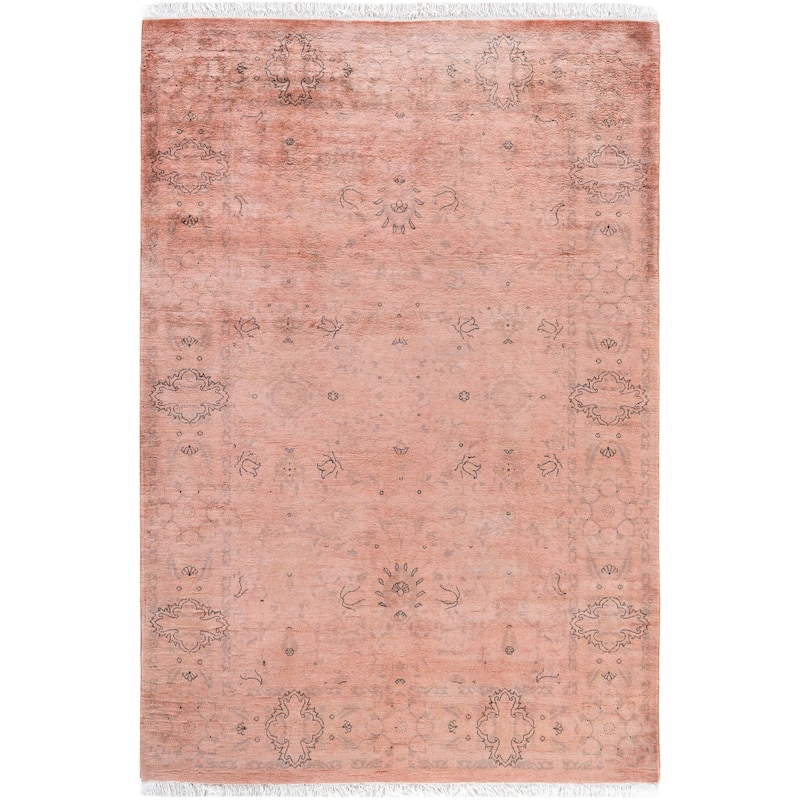 Overdyed One-of-a-Kind Hand-Knotted Area Rug - Pink - 4' 2" x 6' 1"