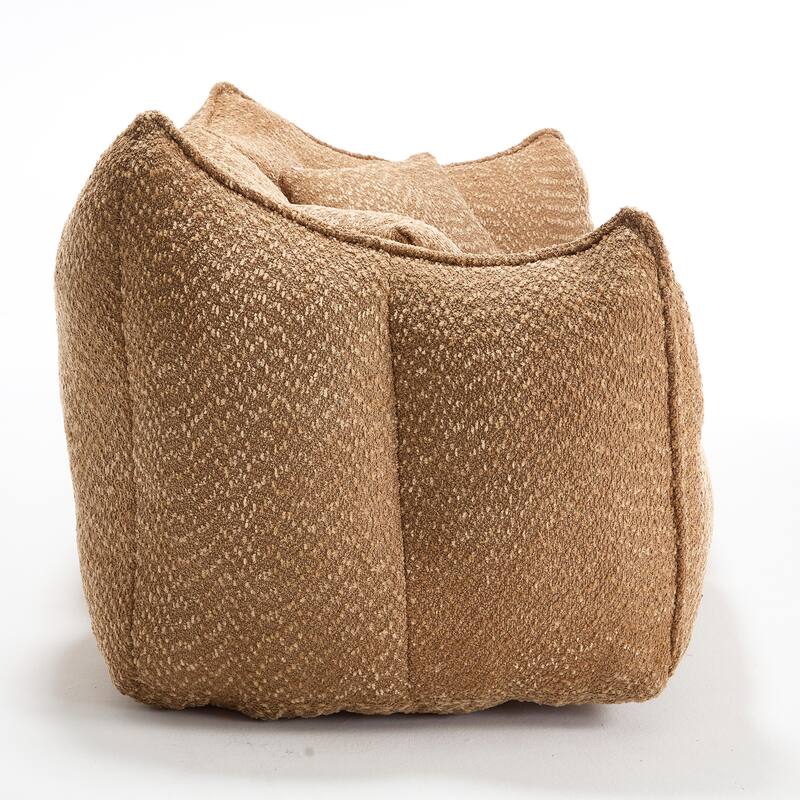 73.2" Chenille Oversized Beanbag Sofa Chair with High-Resilience Foam, Armrests and Handles